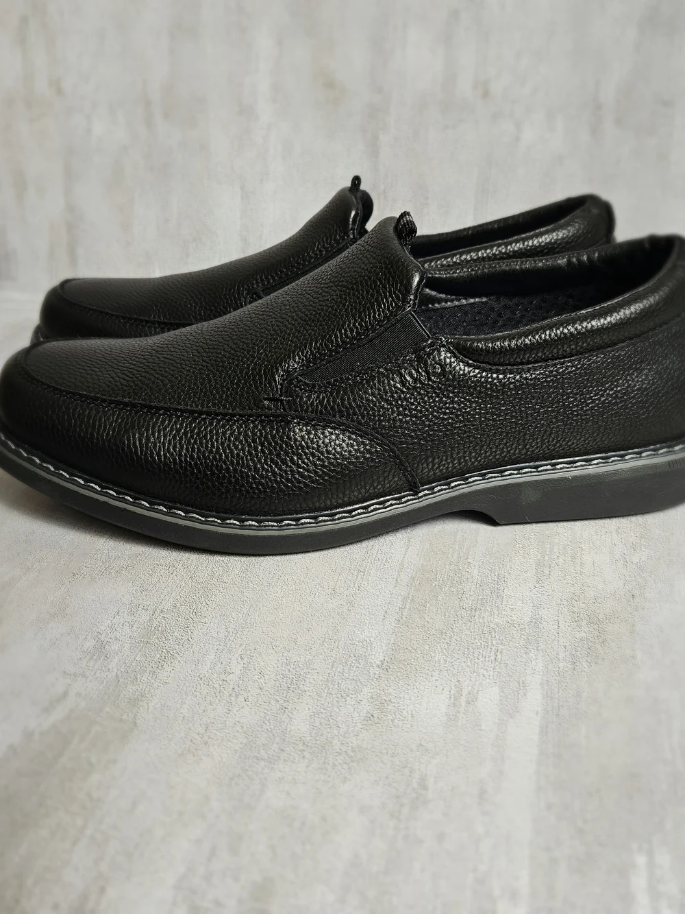 Nunn Bush Men's Memory Foam Slip-On Loafers Black Leather Shoes Size 10W NWOB